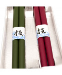 Coffret de 2 Baguettes Tsugai Rose et Verte - zoom intérieur boite