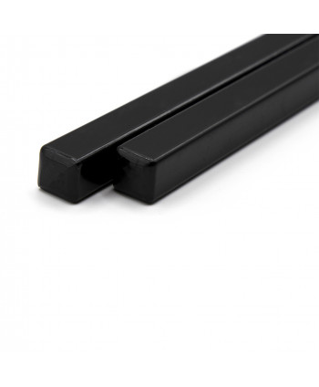 Paire de baguettes acrylique noir avec boitier - Détail extrémités supérieures